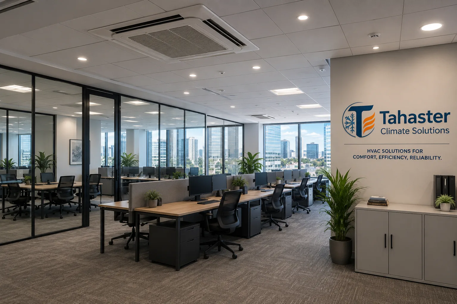 Representative professional climate-control company environment