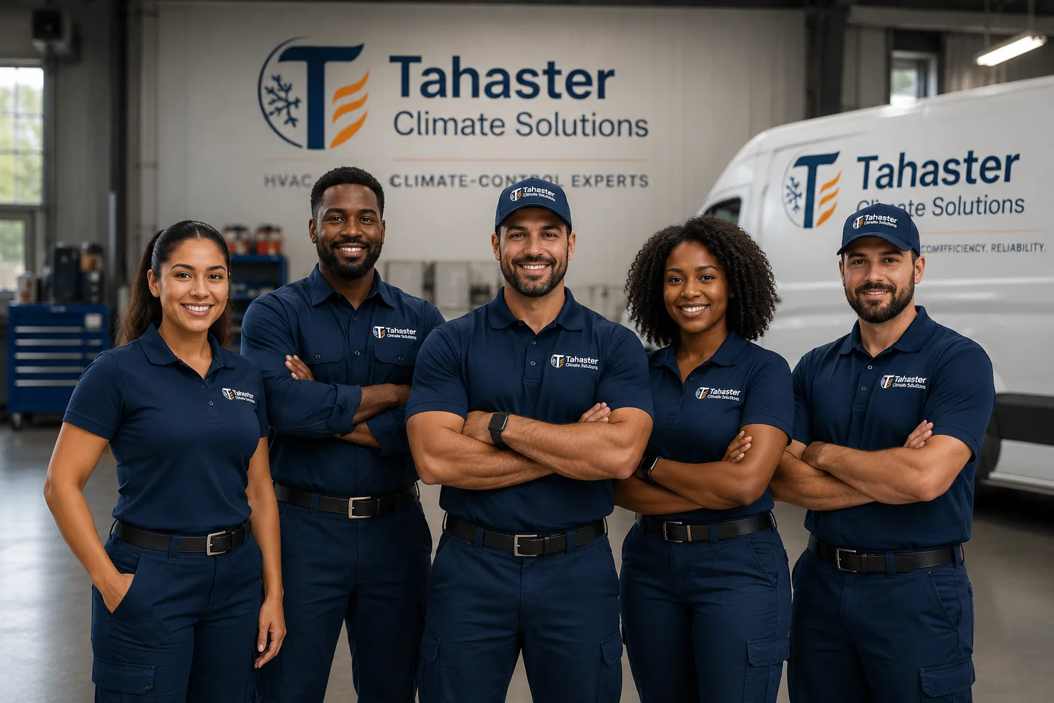 Representative team of professional HVAC technicians